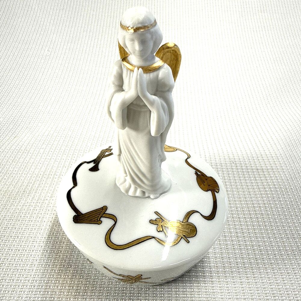 Lenox The Littlest Angel Music Box Instruments Gold Leaf Vintage 1995 (boxed)